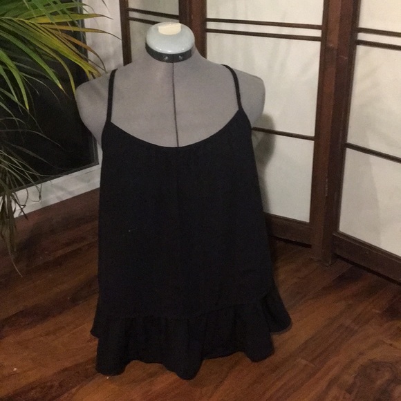 Black Peplum Racerback Blouse - Picture 4 of 4